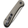 Складной нож CIVIVI ELEMENTUM Button Lock Stonewash, сталь 14C28N рукоять Dark Green Micarta C2103C